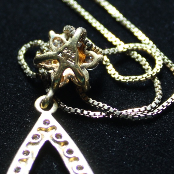 Beautiful Gold toned 925 RJ CZ Necklace - Picture 14 of 14